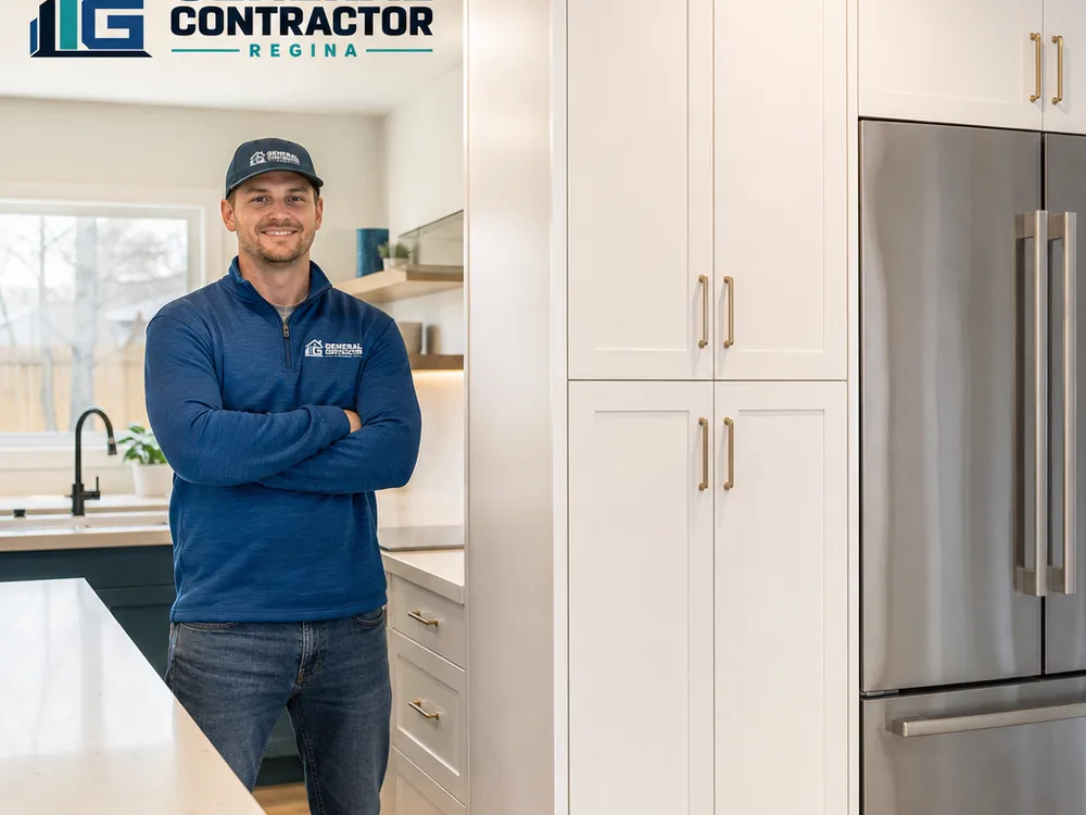 Shaker-style cabinet run with tall pantry storage and a finished refrigerator panel